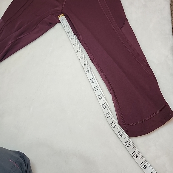 Lululemon athketica Train Times Crop 17" Leggings Burgundy - Picture 8 of 9